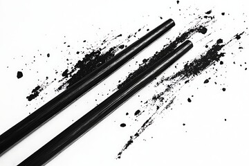 pair of chopsticks isolated on white background 