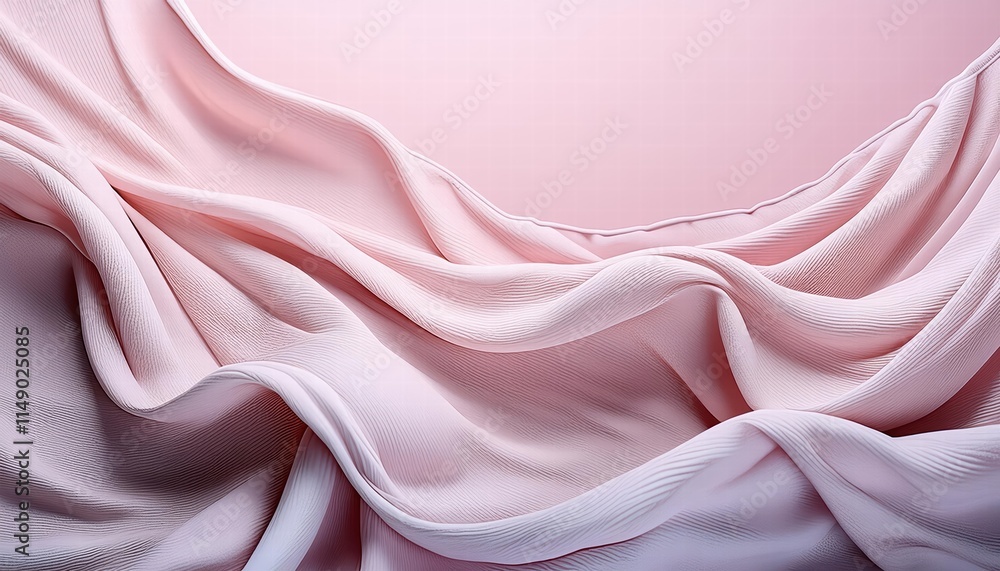Poster soft pink background with smooth flowing fabric design a serene and elegant visual experience for cr