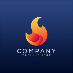 Fire colorful logo design