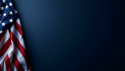 Textured US Flag with Dark Blue Negative Space for Overlay