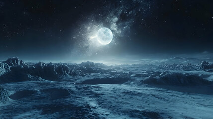Alien Planet Night 3D Illustration