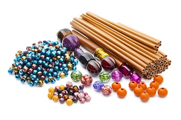 bead crafting kit isolated on white background 