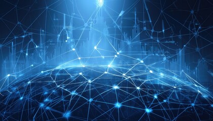 Futuristic Abstract Digital Background for Technological Processes and Neural Networks A Visual Representation of Innovation and Connectivity in Modern Computing Environments