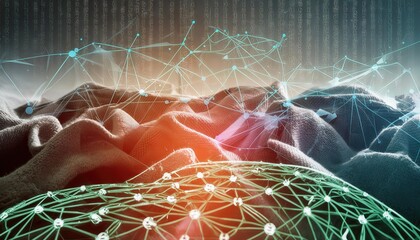 Futuristic Abstract Digital Background for Technological Processes and Neural Networks Ideal for Presentations, Websites, and Creative Projects