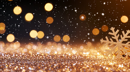 Obraz premium Intricate Snowflakes on Shimmering Surface in Winter Scene