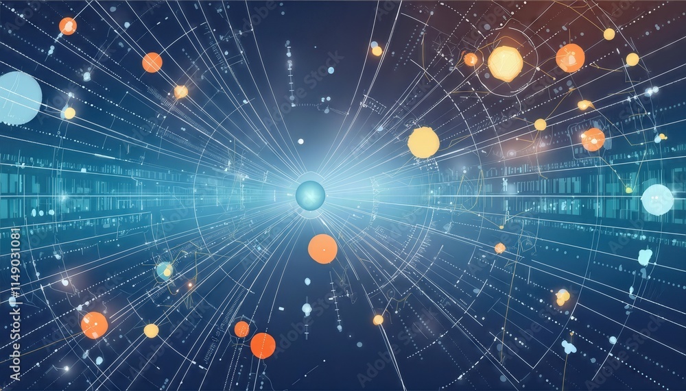 Poster abstract digital background a vivid data universe illustration capturing the essence of connectivity