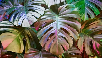 Vibrant Abstract Natural Background Featuring Exotic Leaves Pattern A Creative and Colorful Design to Enhance Your Projects and Inspire Your Imagination with Lush Tropical Vibes