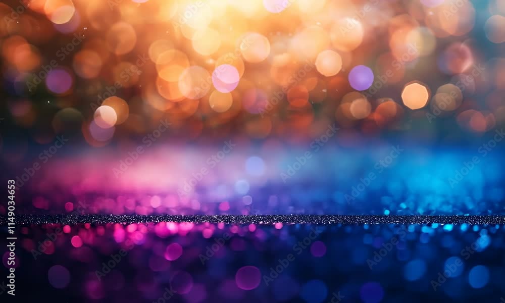 Poster abstract colorful bokeh lights with gradient from warm to cool tones