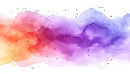 Fototapeta premium Abstract Watercolor Wash Orange Purple Hues