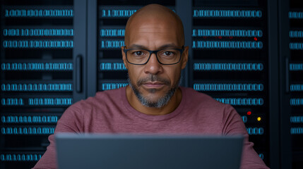 Portrait of a man with a Laptop