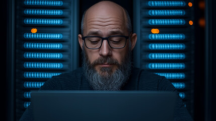 Portrait of a man with a Laptop