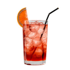 A Campari Spritz made with soda water on a transparent background PNG