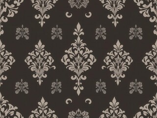 Elegant and intricate Damask seamless vector pattern perfect for backgrounds, wallpapers, textiles, and decorative designs, vector, wallpaper, elegant