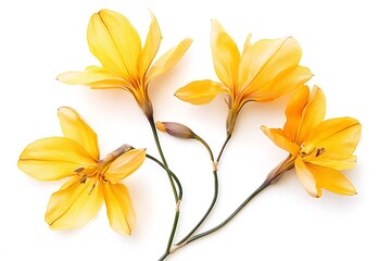 saffron flowers isolated on white background
