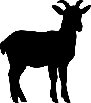 recommend clip art: goat black silhouette logo vector