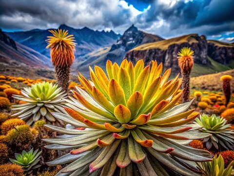 Frailejon Paramo Portrait Photography: Andean Giant Rosette Plants