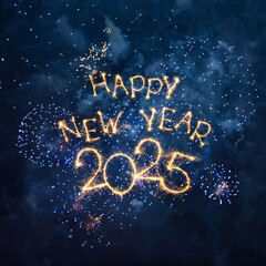Happy New Year 2025 Square Greeting card