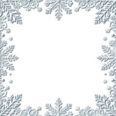 Obraz premium Elegant snowflake pattern border for Christmas cards and invitations, elegant patterns, snowflake borders, icy colors, festive holiday cards, luxurious winter designs