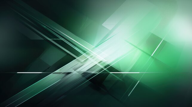 Leuchtend gr&uuml;ne Lichtstrahlen mit futuristischem Design