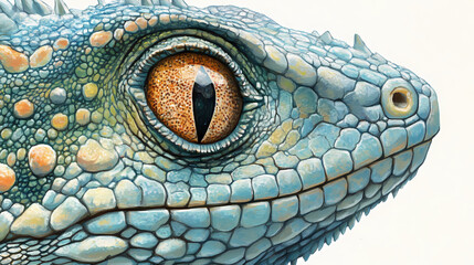 Fototapeta premium Close-up of a basilisk's eye. Basilisk. Illustration