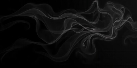 Obraz premium Abstract swirls of smoke creating a mesmerizing pattern on a black background, pattern, background, creative