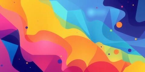 Fototapeta premium Colorful abstract geometric pattern with vibrant colors and dynamic shapes, illustration, digital, texture