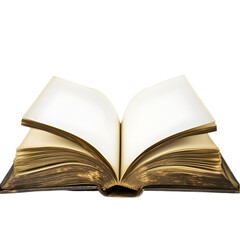 Obraz premium Open Antique Book Blank Pages Aged Leather Vintage History Education Knowledge Wisd