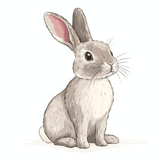 Obraz premium Vector watercolor style bunny illustration of a rabbit easter bunny Clip art image on a white background