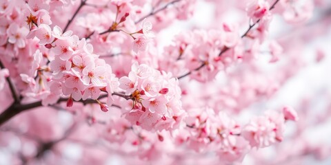 Pink sakura petals gently falling in a dreamy background, pink, sakura, soft