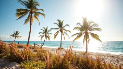 Close-up of fine beach sand glistening in the summer sun, tropical, sunlight