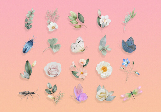 Illustrated Cottagecore Elements