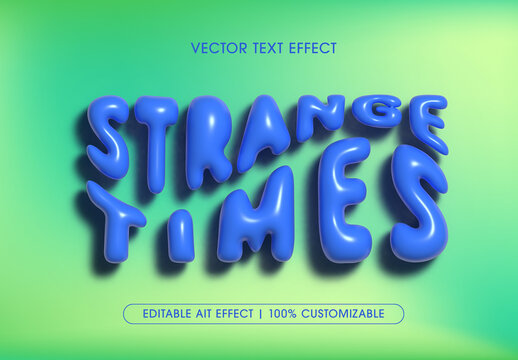 Green and Blue 3D Inflated Text Effect