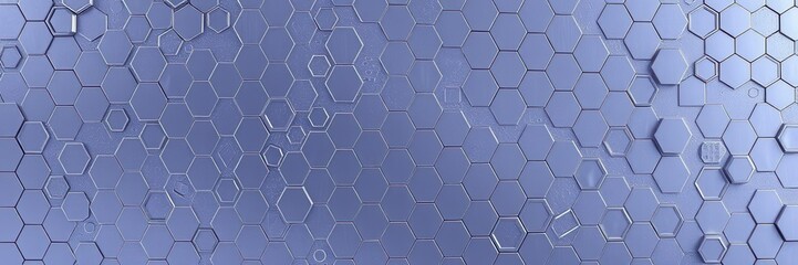 Fototapeta premium Hexagonal abstract metal background with soft glowing light, shine, hexagon