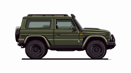 SUV Car Vector Illustration Isolated on White Background for Automotive Blogs and Websites