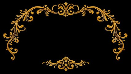 Ornate vintage frame with intricate details and gold accents, illustration, ornamental, picture