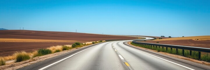 A winding road stretching across a white background, direction, endless, transportation