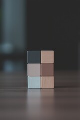 Modern Wooden Blocks Set in a Minimalist and Stylish Setting Focusing on Aesthetic Appeal
