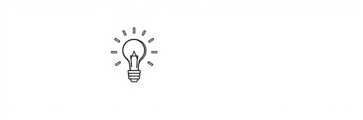 Fototapeta premium Simple and sleek outline idea icon with a light shadow, perfect for presentations and design projects, illustration, outline, symbol