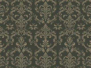 Intricate floral and paisley Seamless Damask wallpaper design, baroque, decorative