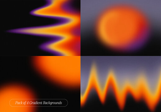 Set of Grainy Gradient Backgrounds