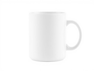 Fototapeta premium White ceramic mug mockup with handle, perfect for showcasing unique designs or branding, design, dishware