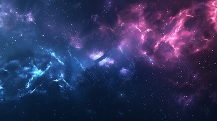 Obraz premium Cosmic Nebula: A Celestial Tapestry of Pink and Blue