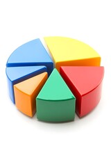 Obraz premium mutual fund pie chart with categories isolated on white background