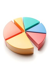 Fototapeta premium mutual fund pie chart with categories isolated on white background