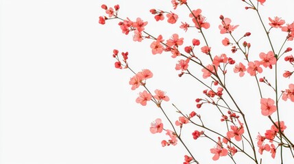 Delicate Blossoms Set Against a Soft White Background That Exudes Beauty and Gracefulness