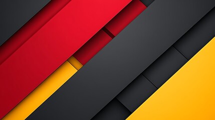 Abstract Red Yellow and Black Diagonal Stripes