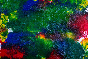 Abstract multicolored gouache drawing