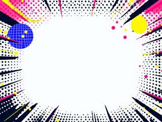 Vibrant and colorful pop art image effect with bold comic book style halftone dots, artistic effect, illustration