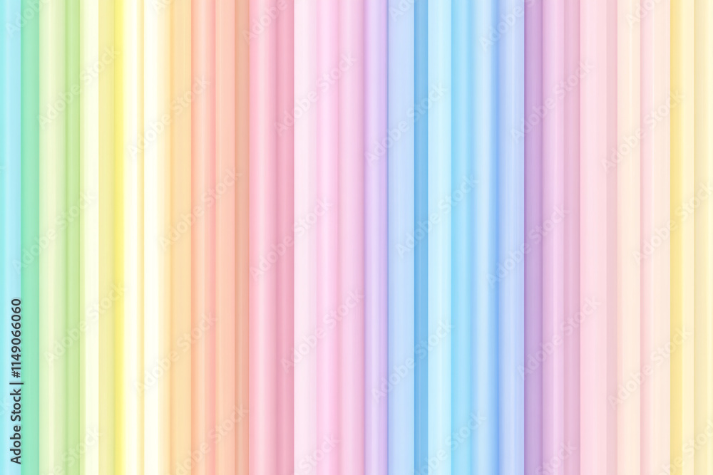 Poster a vertical striped pastel gradient design with soft pink blue yellow and green tones creating a harm