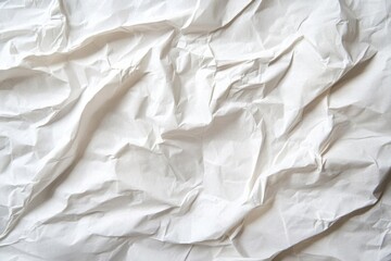 Obraz premium A crumpled white paper texture, showcasing folds and creases for design use.